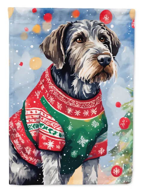 German Wirehaired Pointer Christmas Flag Canvas House Size DAC3471CHF