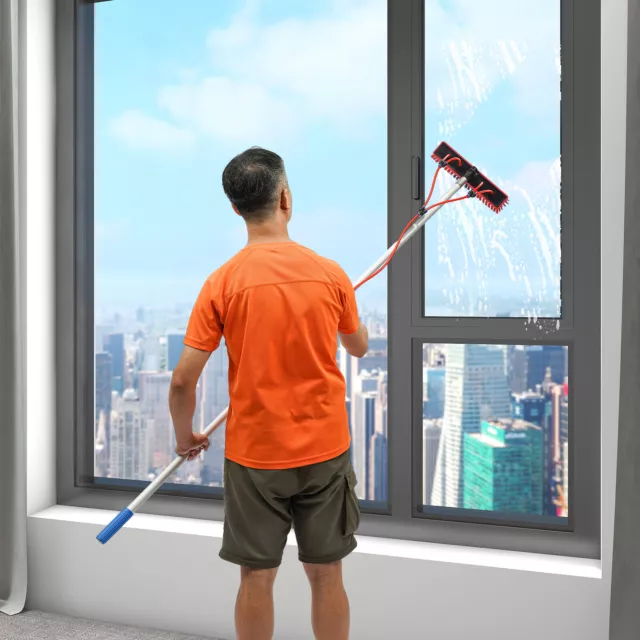 Window Solar Panel Cleaning Water Fed Pole Kit Water Fed Brush  26FT US