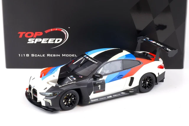 1:18 TOP SPEED BMW M4 GT3 Présentation Car Blanc/Bleu/Rouge TS0372 EUR ...