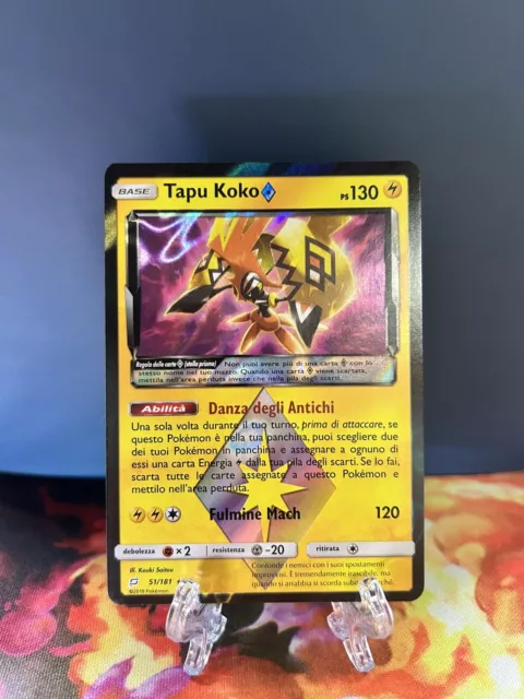 Tapu Koko Prisma Spiel Von Squadra 51/181 Rare Holo Foil Pokemon  Italienisch