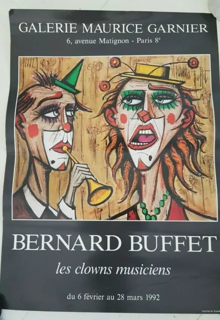 Bernard Buffet Los Payasos Musiciens. Galería Maurice Garnier