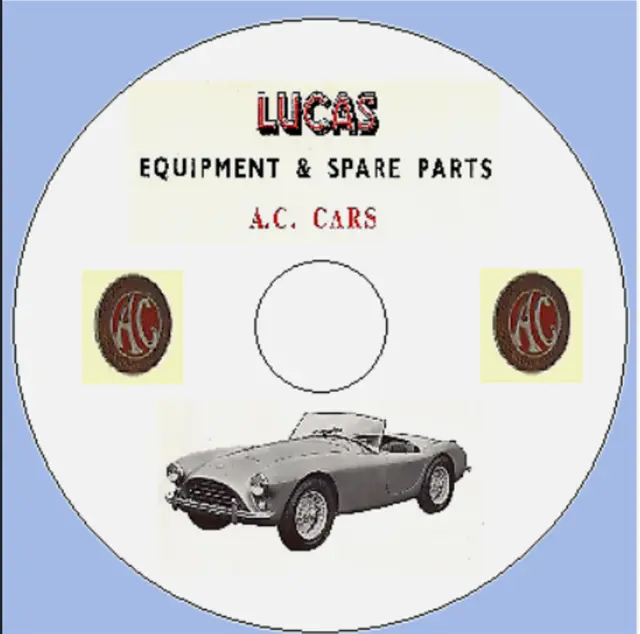 A C Cars Lucas Equipment And Spare Parts Lists Ace,Aceca,Cobra Frua 428