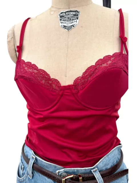 VICTORIA’S SECRET Red LACE CAMI SHELF BRA ANGEL COLLECTION SIZE  S