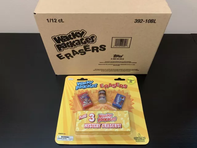 2011 Topps Wacky Packages Erasers - Factory Sealed Case of 12 Blister Packs