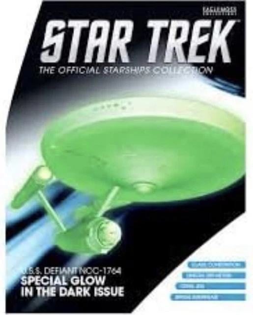 Eaglemoss Rare U.s.s. Defiant Ncc-1764 Bonus 6 Glow In The Dark Issue New