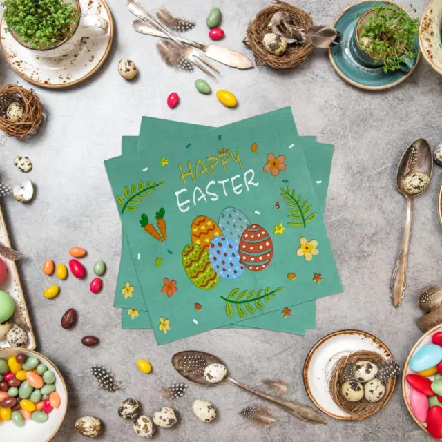 20 pz tessuto di carta uovo festa di Pasqua decorazione tavolo uovo motivo carota fantastico