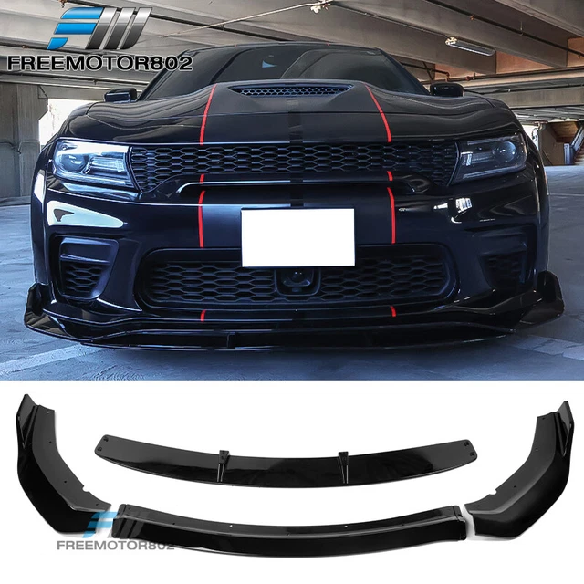 For 2015-22 Dodge Charger SRT Hellcat Scat Pack Gloss Black Front Bumper Lip Kit