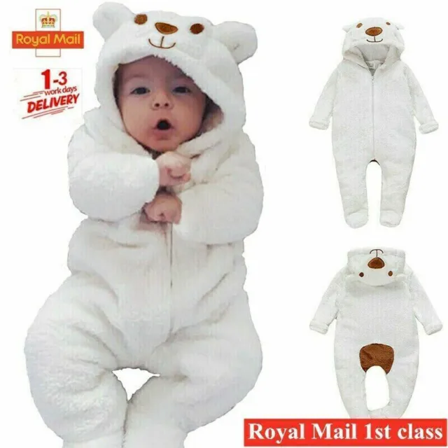 Boy Girl Bear Newborn Jumpsuit Clothes Romper Bodysuit Baby Kids Hooded Outfits