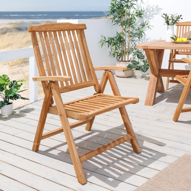 MASSIVER GARTENSTUHL EMPIRE TEAK natur Teakholz klappbar Stuhl
