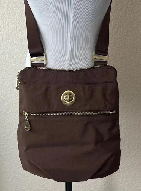 Baggallini Crossbody Bag Hanover Purse Chocolate Brown Nylon Handbag Purse