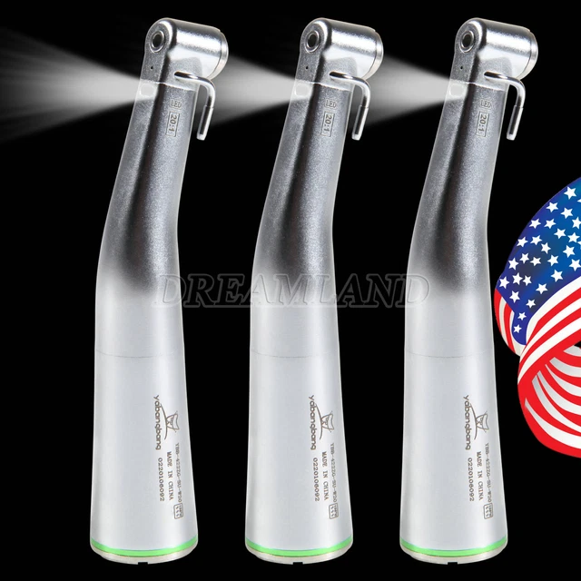 3pcs Implante Dental 20:1 Fibra Óptica LED Contra Ángulo Pieza de Mano rwo