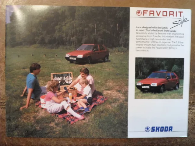 SKODA FAVORIT 136 orig 1989 UK Mkt Sales Brochure - L LX