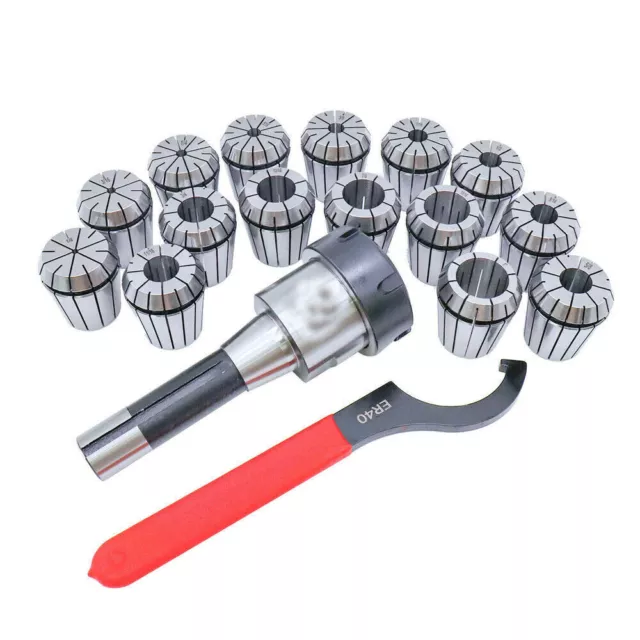 ER40 Collet 15PC Set R8 Shank Chuck Tools For Milling/Lathe/ Drilling Machine