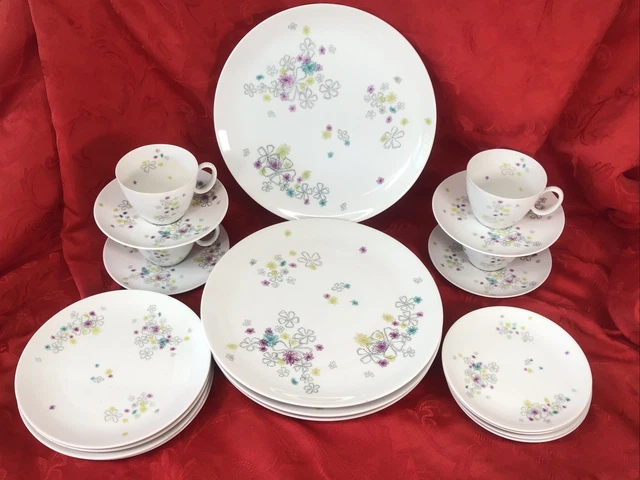 20 piece GAYETY ROSENTHAL CONTINENTAL CHINA BY  RAYMOND LOEWY Service for 4 MCM