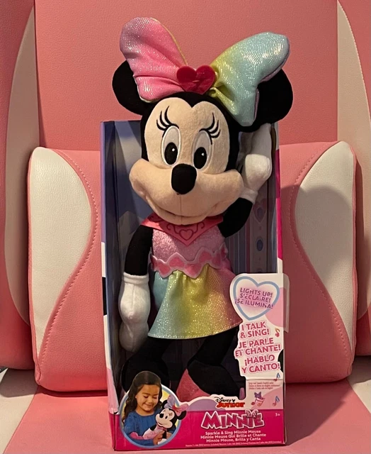 Disney Junior Minnie Mouse Sparkle and Sing Minnie Mouse 13 In Feature Plush New