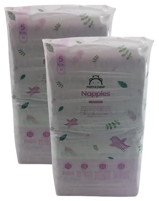 Amazon-Marke: Mama Bear Premium Windeln Größe 5 (10-16 kg), Weiß, 160 Stück