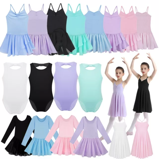 Kids Girls Ballet Dress Dance Gym Leotard Unitard Ballerina Jumpsuit Dancewear