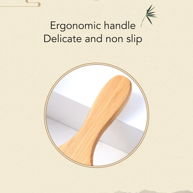Bamboo Paddle Hair Brush Ergonomic Detangling Smoothing Massage Cushion Hair YUW