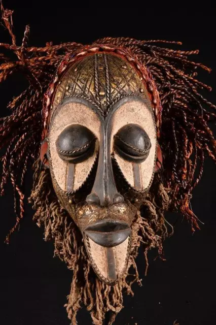 18993 African Old Chokwe Peg Mask / Mask Dr Congo
