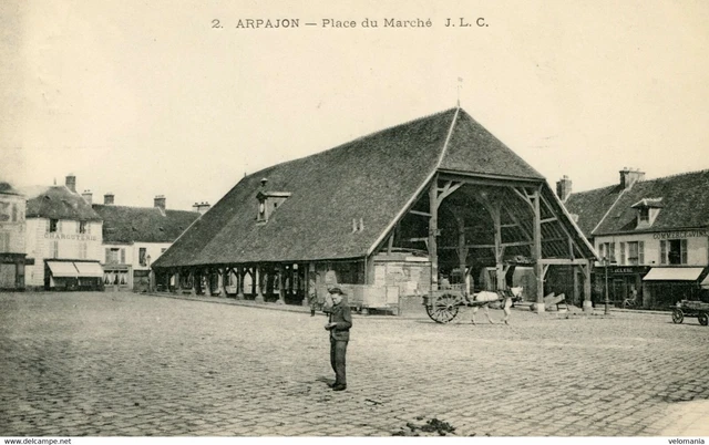 S6905 cpa 91 Arpajon - Place du Marché