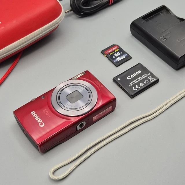 CANON IXUS 175 Compact Digital Camera Red 8x Zoom 20MP, NEW 16GB SD Charger Case EUR 157,98 - FR
