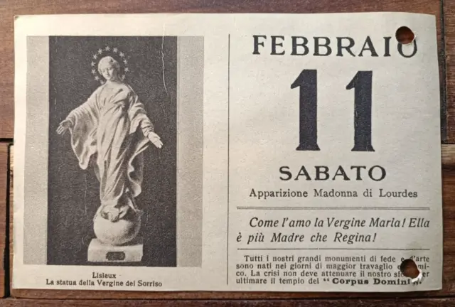 APPARIZIONE MADONNA DI LOURDES SANTINO del GIORNO di SABATO 11 FEBBRAIO 1933