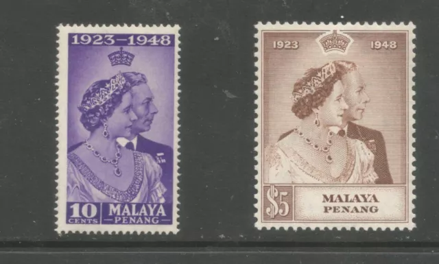 Penang/Malaya 1948 GVI SILVER WEDDING PAIR FINE FRESH MINT