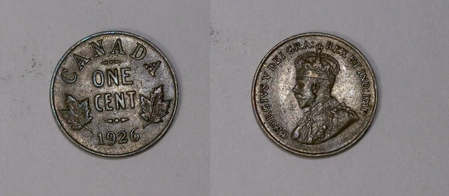 1926 Canada Cent Lustrous Extremely Fine Condition Key Date #499-31