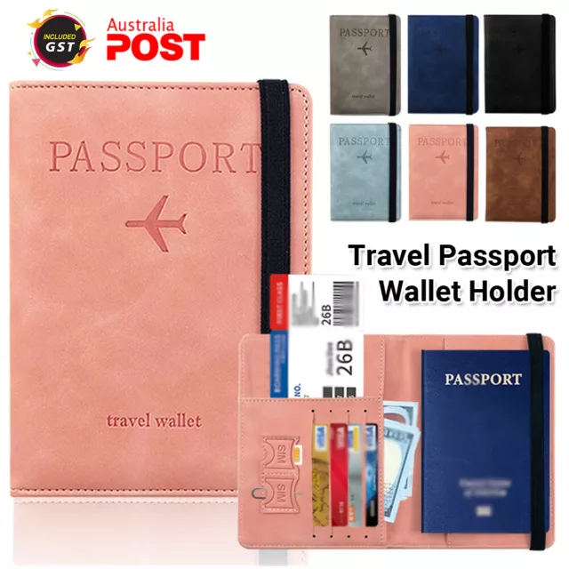 Travel Passport ID Wallet Holder Cover RFID Blocking Card Case Cover Leather