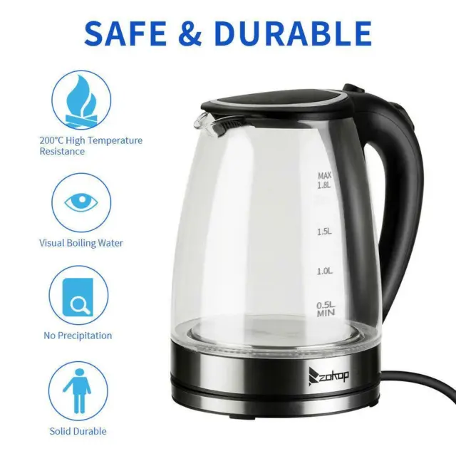 1.8L Electric Kettle Hot Water Boiler Filter Auto Shut-off Tea Pot Fast Boiling