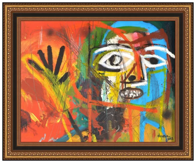 Daniel Garcia Original Firmado Pastel Pintura Acrílica Abstractas Figura Arte