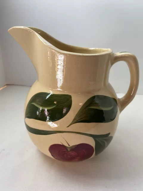 Watt Pottery USA #16 Three Leaf Apple Pottery Pitcher Vintage