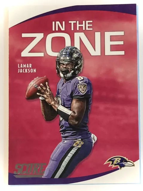 2020 Panini Score Ravens Qb Lamar Jackson In The Zone Insert Card