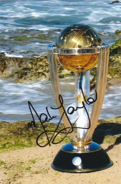 Australia 1980's and 90's Test Cricketer MARK TAYLOR Signed World Cup Photo
