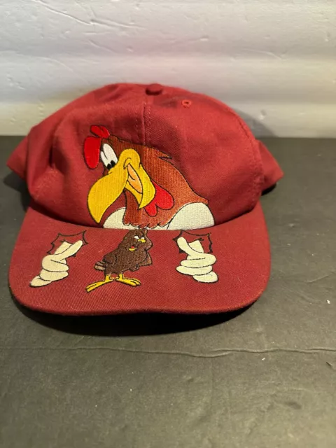 VTG Warner Bros. Foghorn Leghorn & Henry Hawk Snapback Cap burgundy  1991