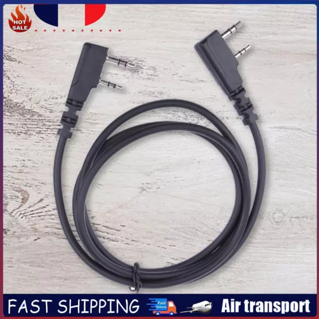Câble de 1m/3.28 ft 2 Pin Clone copie pour Puxing Wouxun Linton Kenwood Baofeng