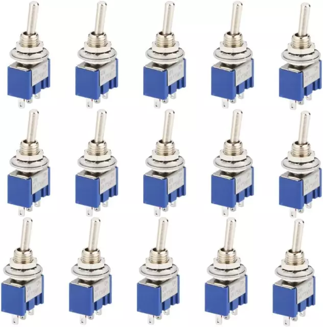 CESFONJER 15 Pcs SPDT Mini Micro Toggle Switch, ON/Off 3 Pins 2 Position Toggle