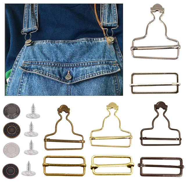 Lot De 6 Boucles De Bretelles En Métal – 3 Couleurs (argent, Bronze, Noir), Largeur 38 Mm, Pour Salopettes, Jeans