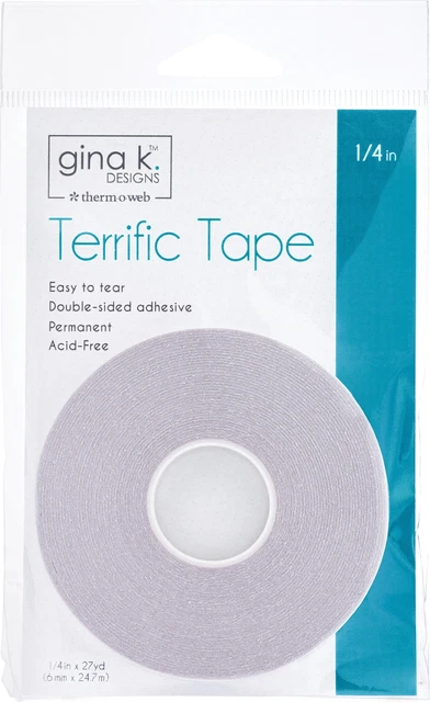 Paquete de 4 cintas magníficas Gina K 1/4"X27yds transparente -18115
