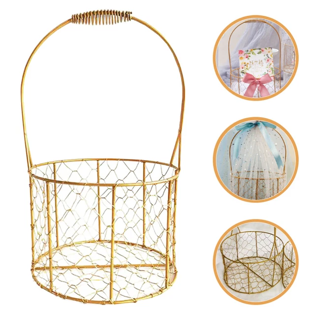 Cesto portaoggetti in ferro battuto grande cesto in metallo decorazione matrimonio