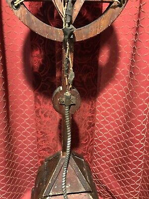 Antique newel post cap from Temple/Lodge/Church/Masonic? in oak 8