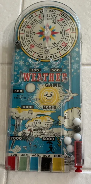 Vintage Louis Marx Toys Weather Pinball Game 1950s Metal/Plastic Works
