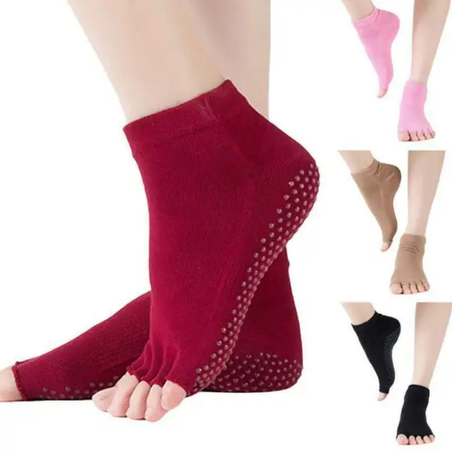 Hylaea Yoga Socks for Women with Grip & Non Slip Toeless Half Toe Socks for  Ballet Pilates Barre Dance 
