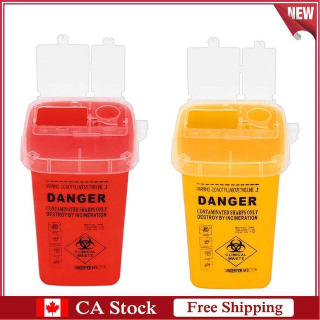Sharps Bin Medical Biohazard Piercing Needles Disposal Collect Bucket Container