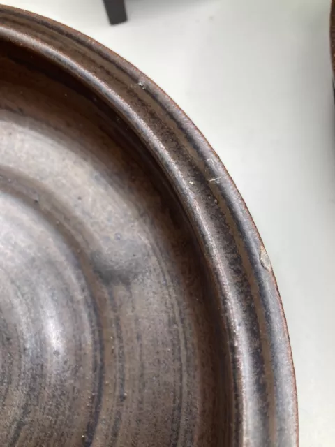 Kevin Pearson Studio Art Pottery Set Of Four Dark Brown Stoneware Dinner Bowls 3
