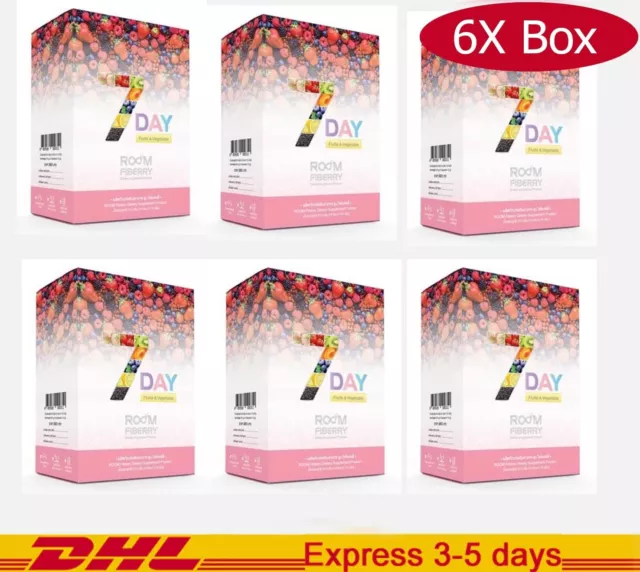 6X Room Fiberry 7 Day Fiber Drink 14sac Detox Cleansing Slim Fruits Vegetables