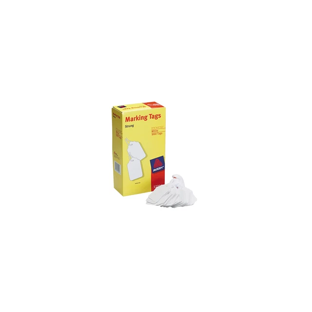 Marking Tags, Strung, 2-3/4"x1-11/16", 1000/BX, White