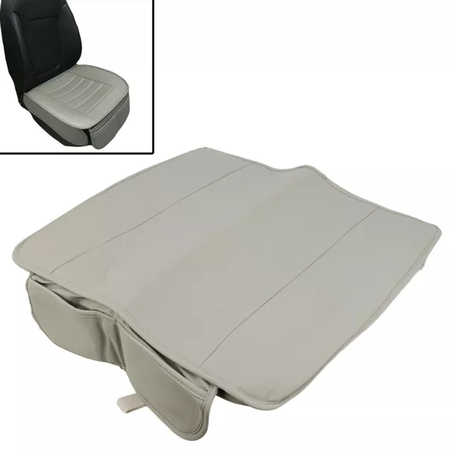 1x Universal Grey PU Leather Car Front Seat Cover Protector Cushion Pad