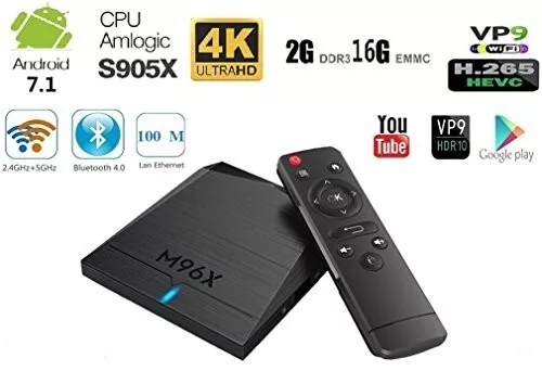 Smart Android 7.1 TV BOX with Amlogic S905X 64 Bits [ 2GB RAM 16GB ROM ] and Dua