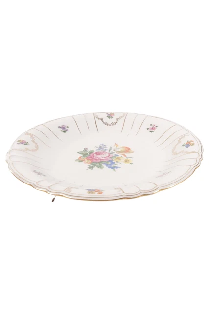 GRAF VON HENNEBERG Essteller Ø 30 cm Porzellan Gold- Blumendekor